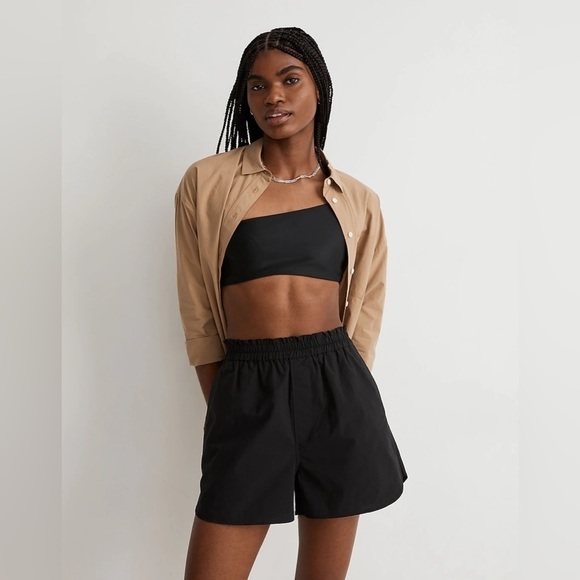 Madewell Bailey Pull-On Shorts on True Black - Picture 1 of 12